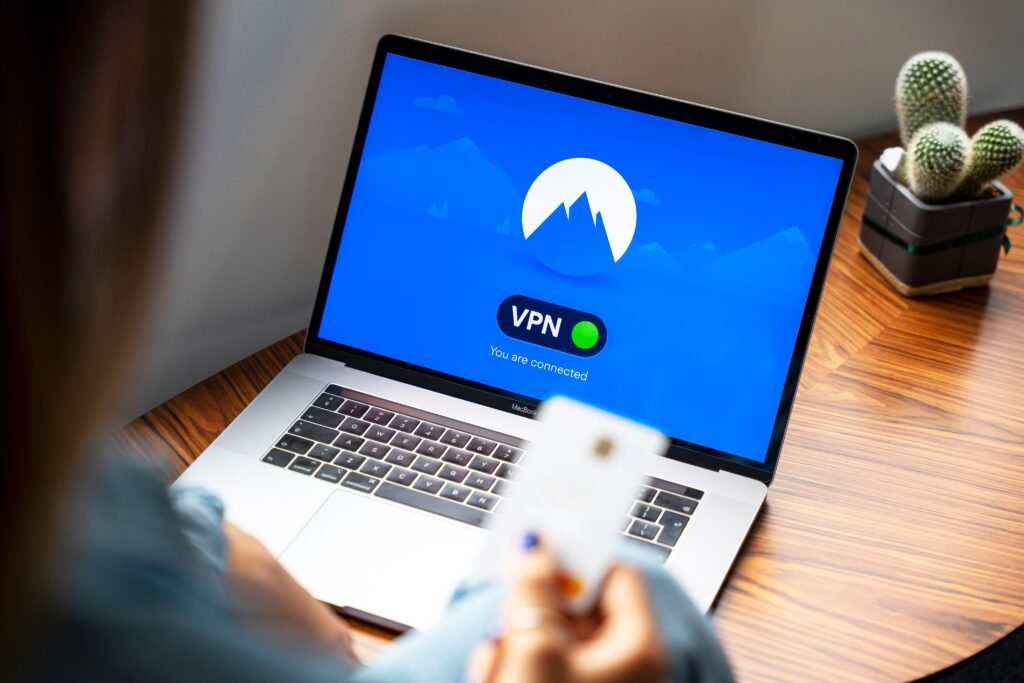 What is my IP address explained: person using a VPN on a laptop